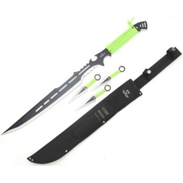 Snake Eye Tactical Ninja Sword With Throwing Knife Set